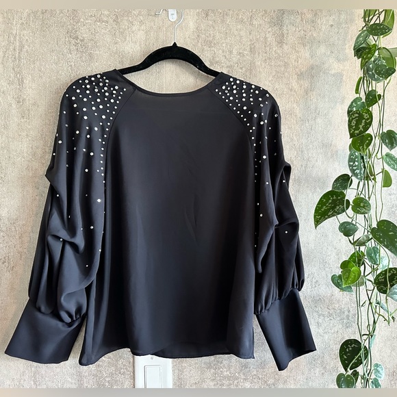 ZARA Embellished Long Sleeve Blouse - Picture 1 of 4